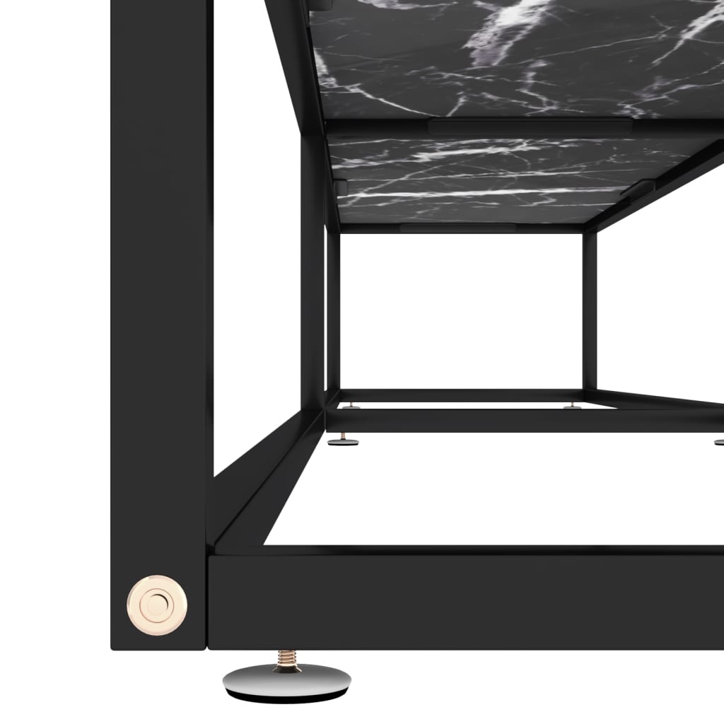 TV-Møbel Svart marmor 220x40x40,5 cm herdet glass