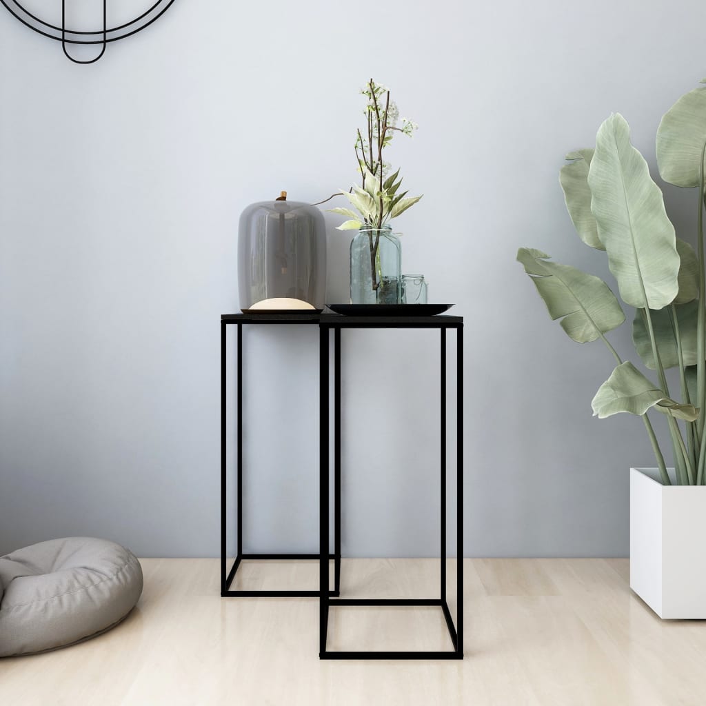 Sidebord Svart 2 stk stål