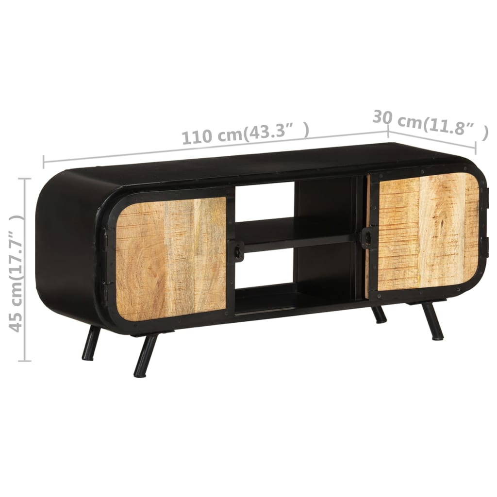 TV-Møbel Tre TV-benk 110x30x45 cm grovt mangotre