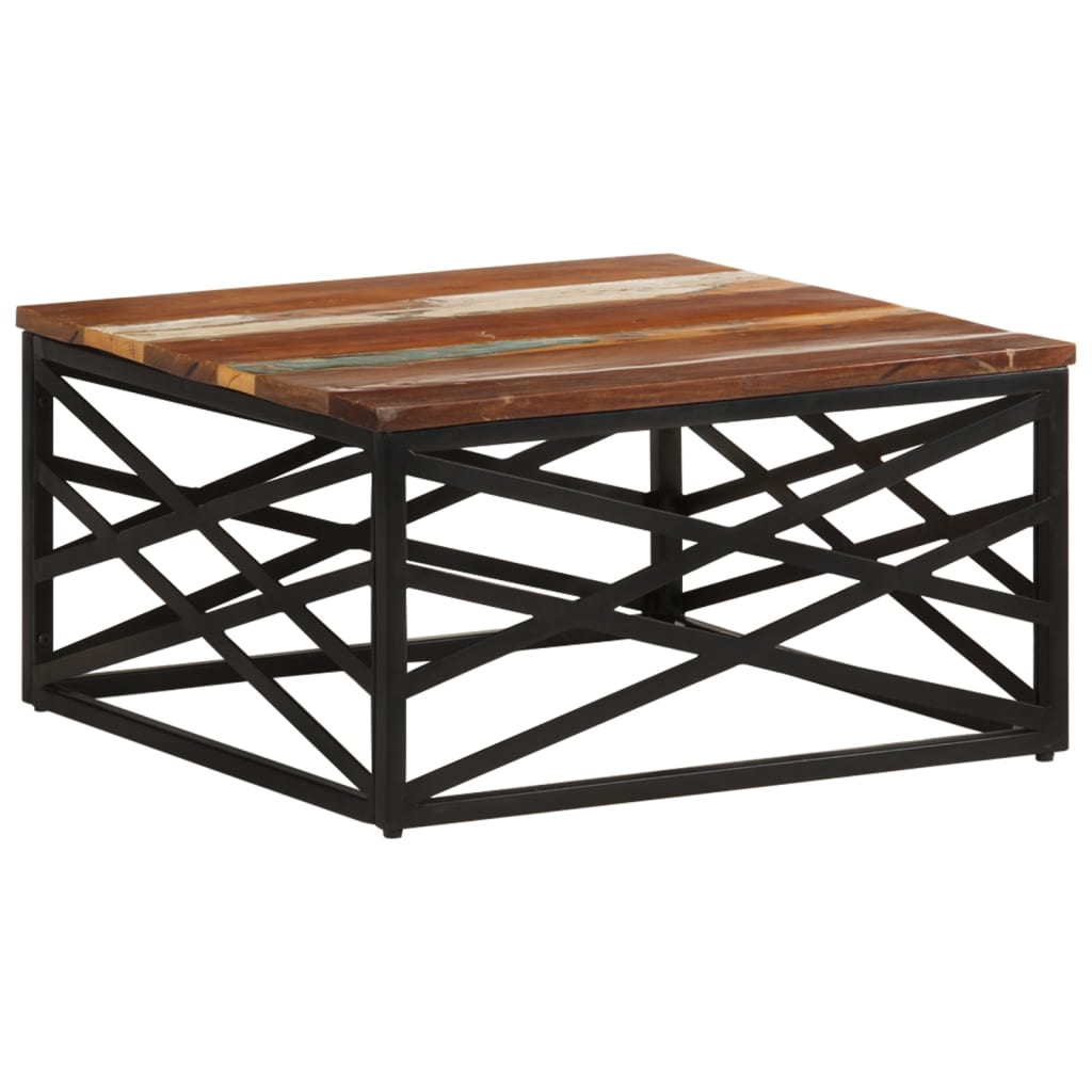 Salongbord Sofabord Tre 68x68x35 cm gjenvunnet heltre