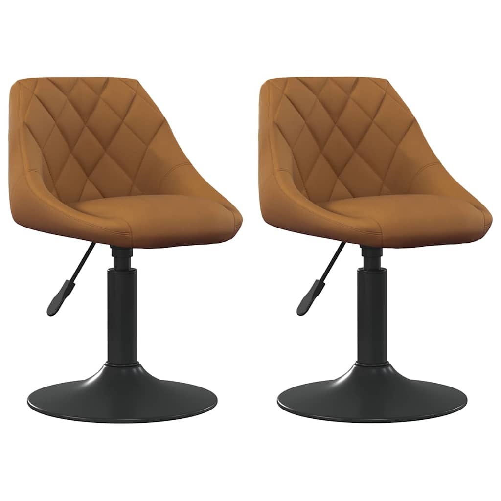 Swivel Spisestoler 2 pcs Brun 46 x 44 x 77.5 cm Kunstlær
