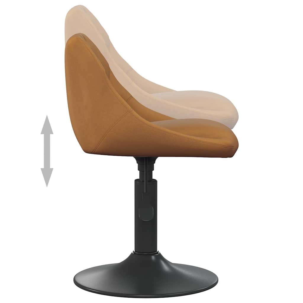Swivel Spisestoler 2 pcs Brun 46 x 44 x 77.5 cm Kunstlær