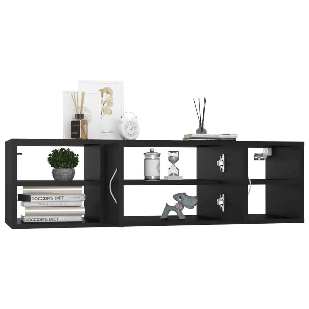 Vegghylle Svart 102x30x29 cm