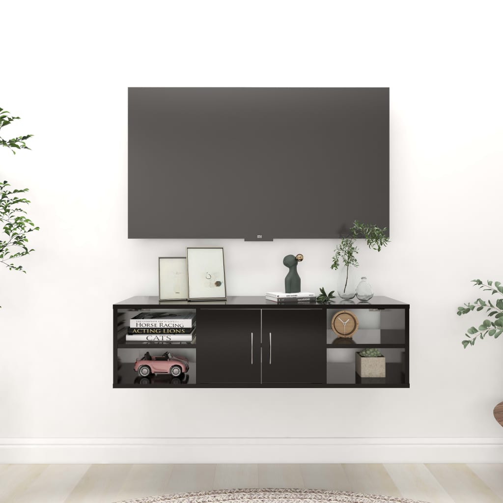 Vegghylle Svart 102x30x29 cm
