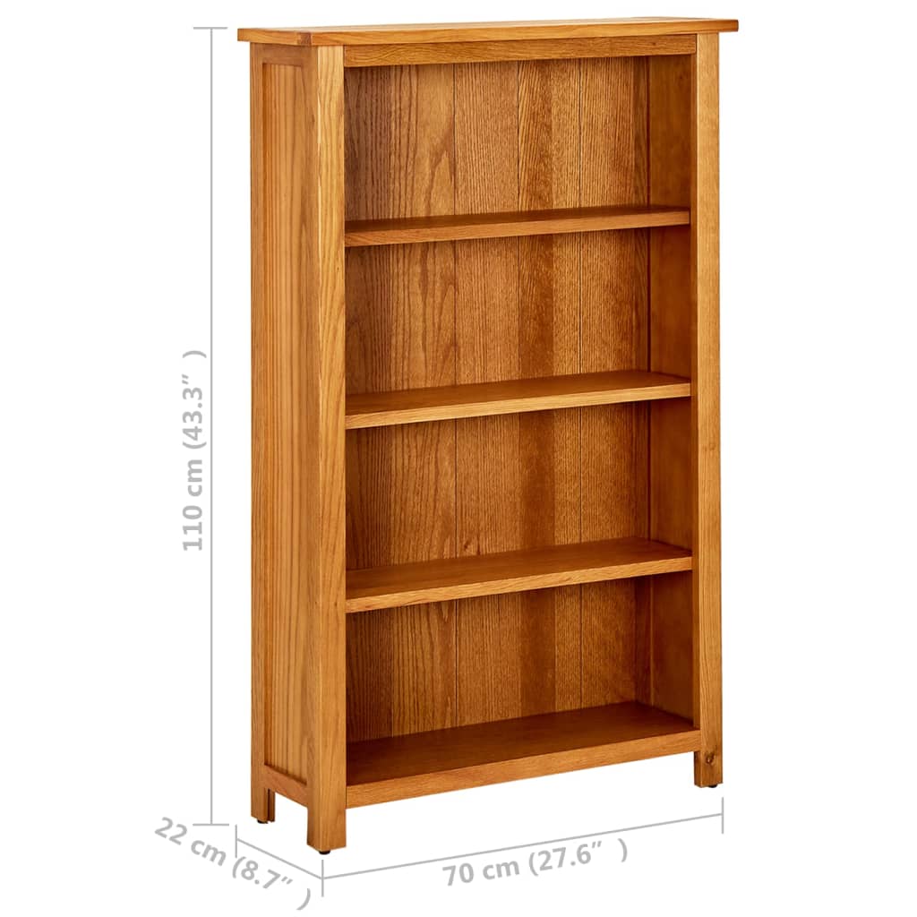 Bokhylle Tre 4 etasjer 70x22x110 cm heltre eik