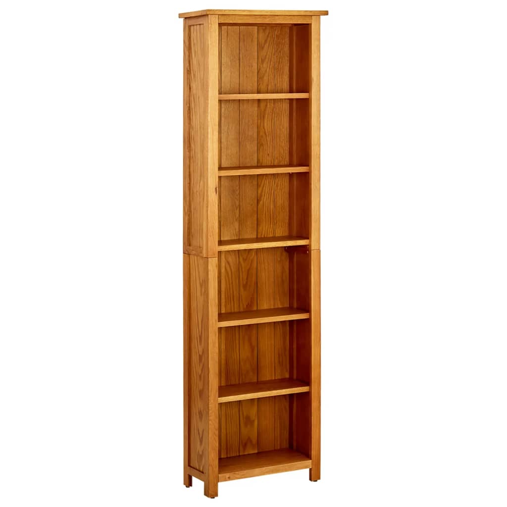 Bokhylle Tre 6 etasjer 52x22x180 cm heltre eik