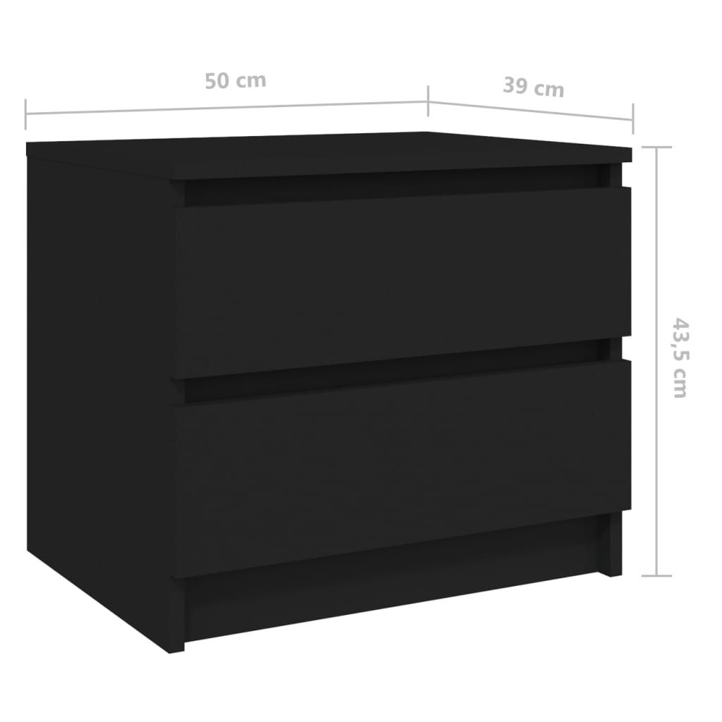 Nattbord Sengbord Svart 50x39x43,5 cm