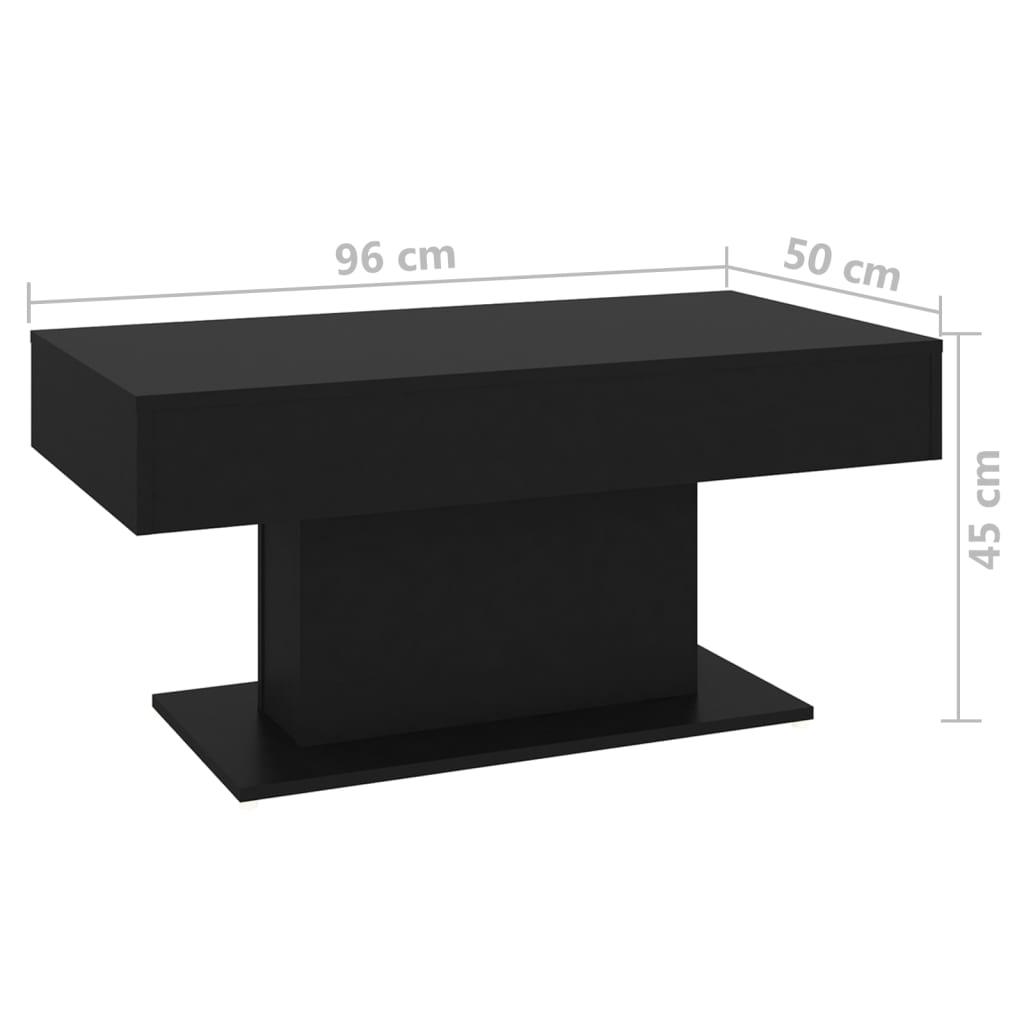 Salongbord Sofabord Svart 96x50x45 cm