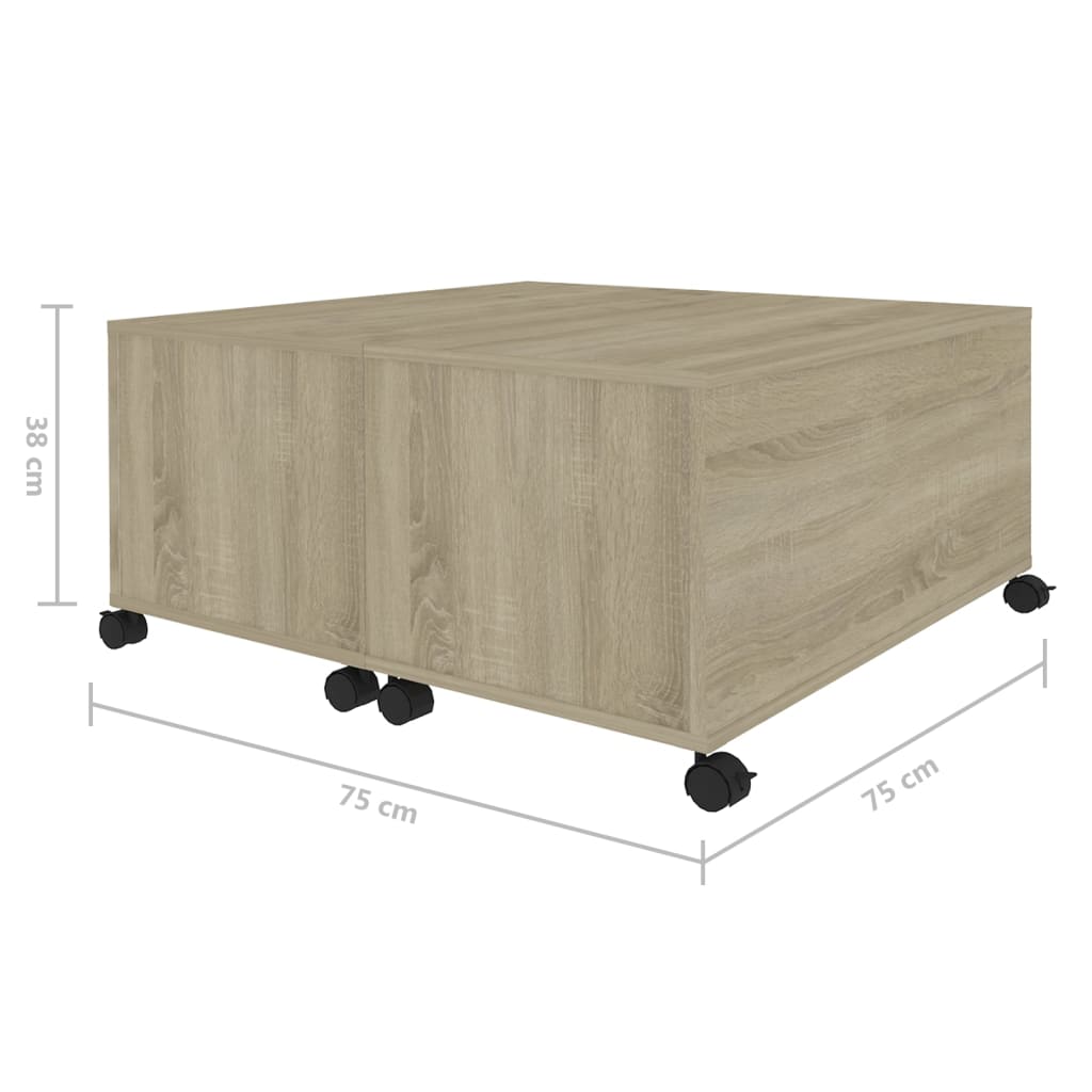 Salongbord Sofabord Sonoma Eik 75x75x38 cm