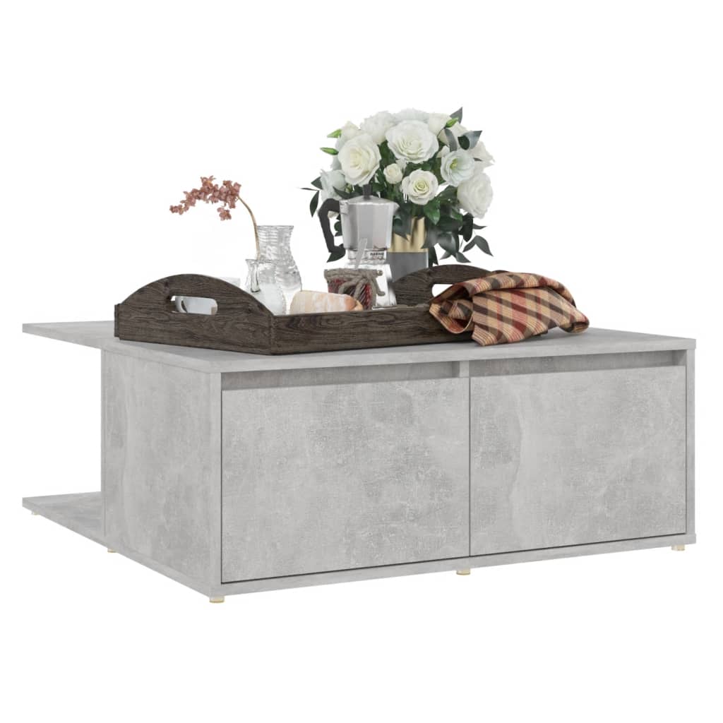 Salongbord Sofabord Betonggrå 80x80x31 cm