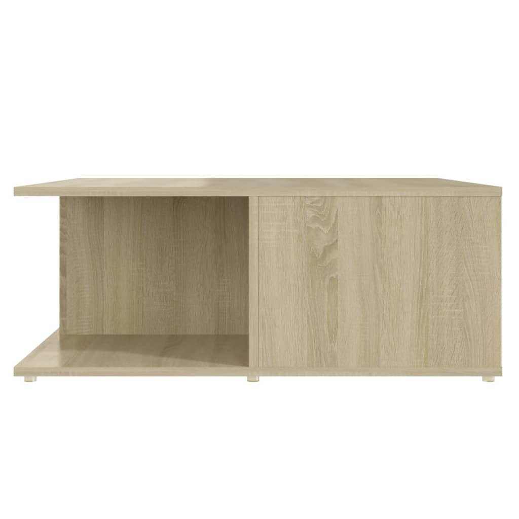 Salongbord Sofabord Hvit og Sonoma Eik 80x80x31 cm