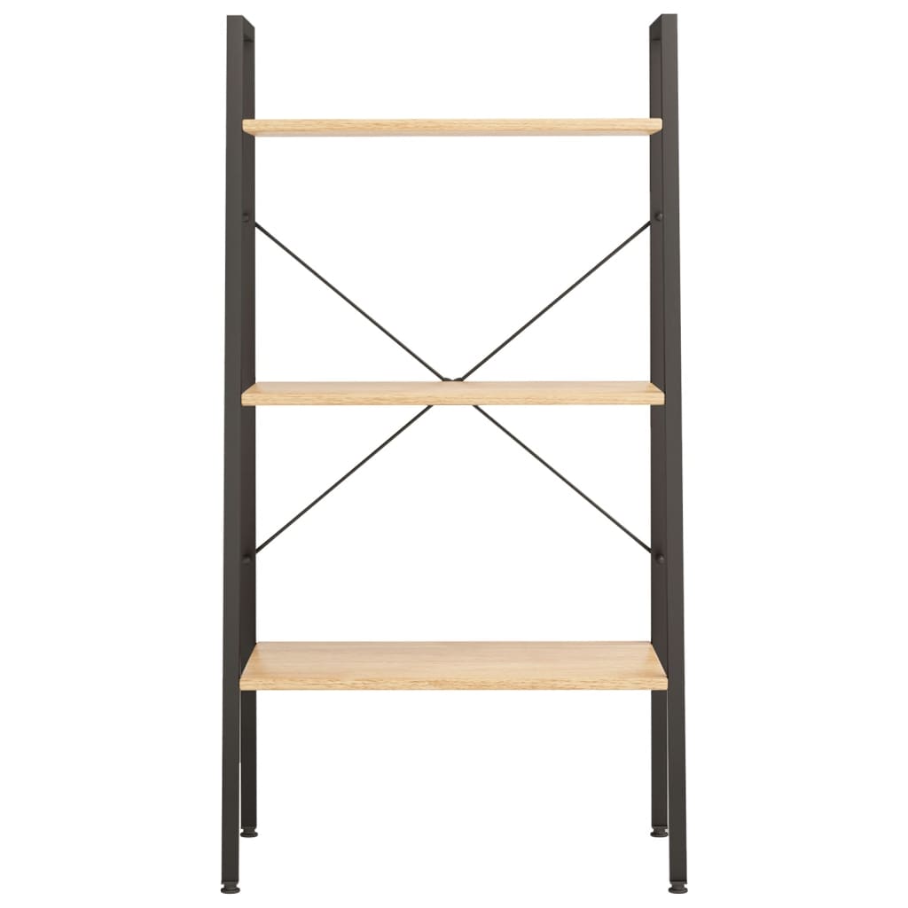 Bokhylle Brun Lysebrun Svart 3 etasjer 56x35x108 cm