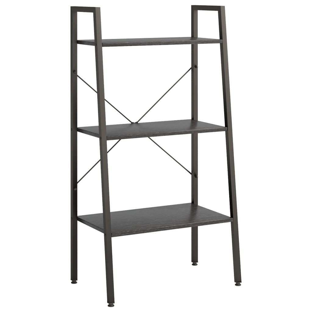 Bokhylle Svart 3 etasjer 56x35x108 cm