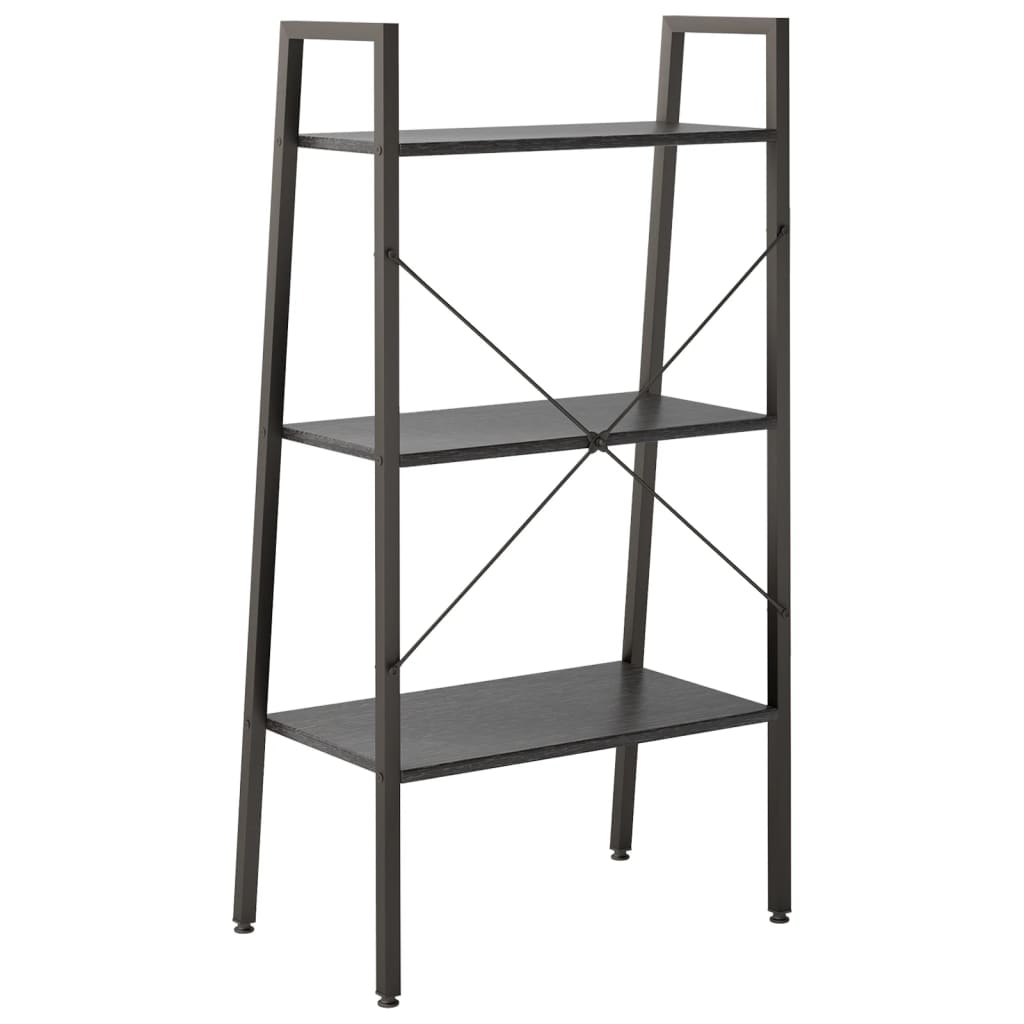 Bokhylle Svart 3 etasjer 56x35x108 cm