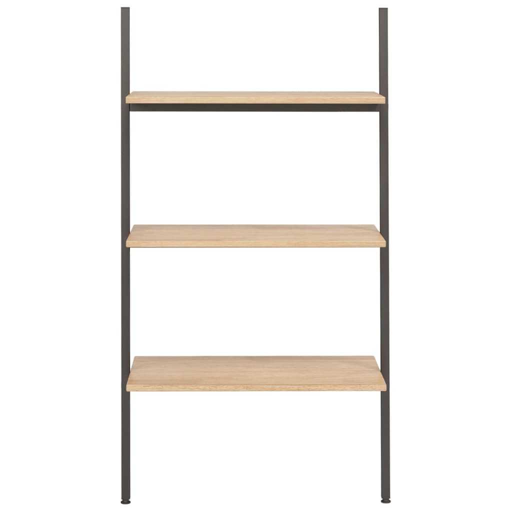 Stigehylle 3 etasjer lysebrun og svart 64x34x116 cm