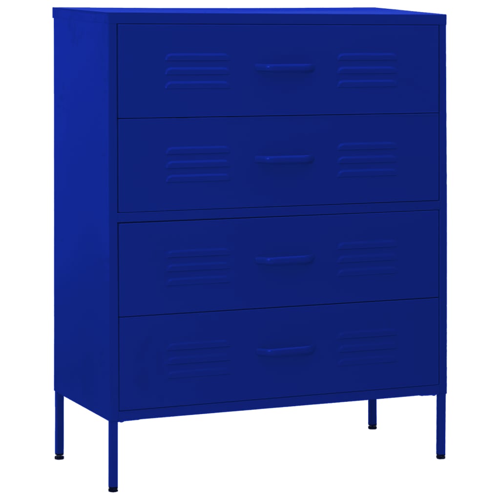 Kommode DIV. marineblå 80x35x101,5 cm stål