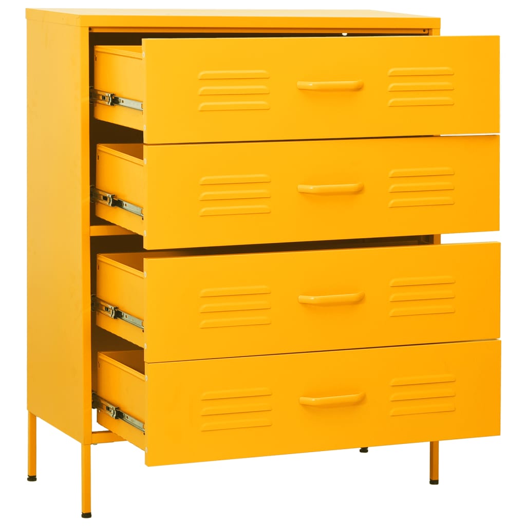 Kommode DIV. sennepsgul 80x35x101,5 cm stål