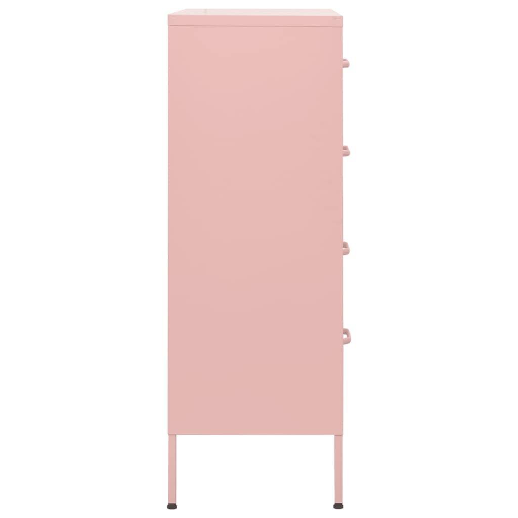 Kommode DIV. rosa 80x35x101,5 cm stål