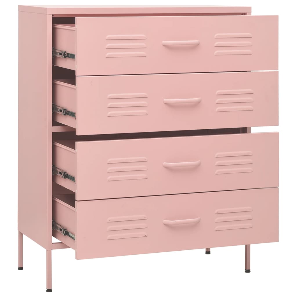 Kommode DIV. rosa 80x35x101,5 cm stål