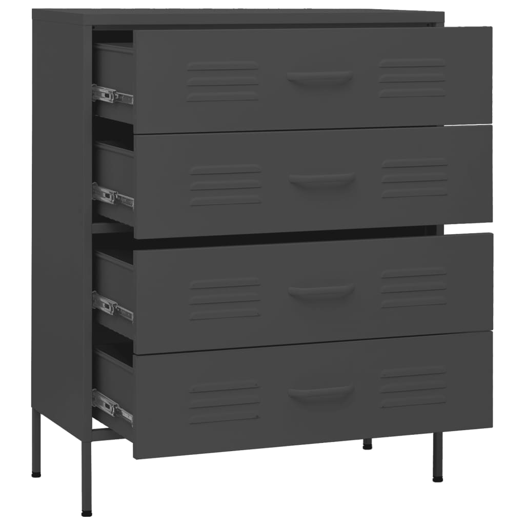 Kommode DIV. antrasitt 80x35x101,5 cm stål