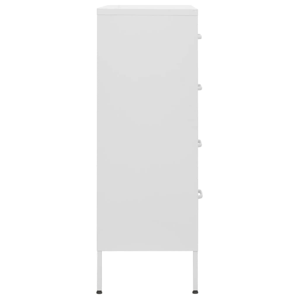 Kommode Hvit 80x35x101,5 cm stål