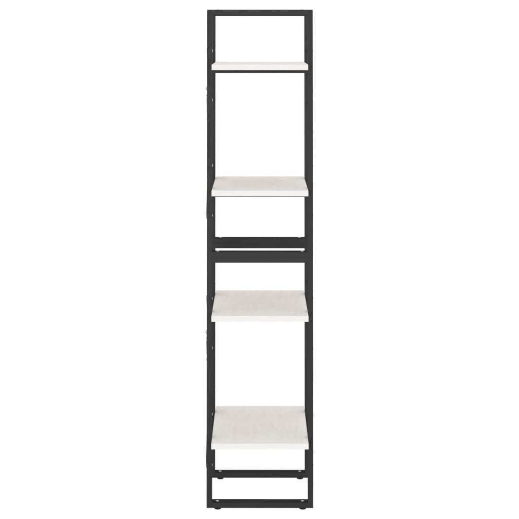 Bokhylle Svart Hvit 4 nivåer 40x30x140 cm heltre furu