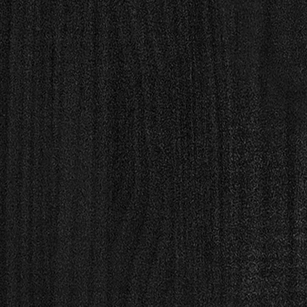 Bokhylle Svart 4 nivåer 40x30x140 cm heltre furu
