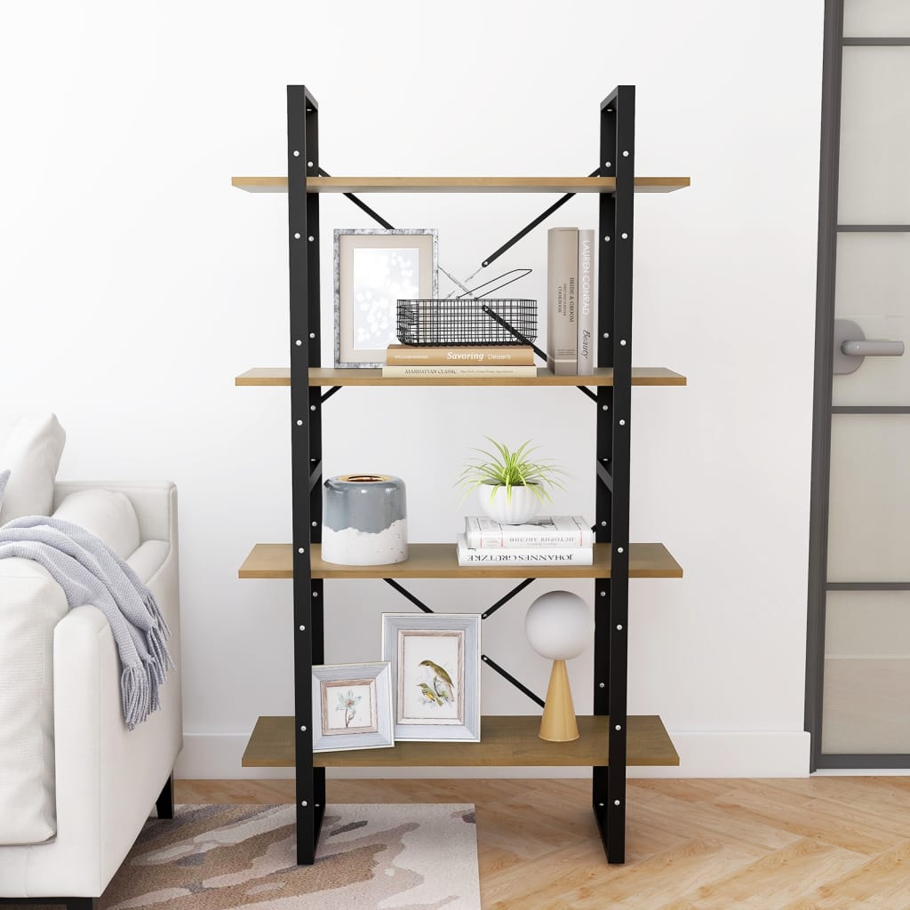 Bokhylle Tre 4 nivåer 80x30x140 cm heltre furu