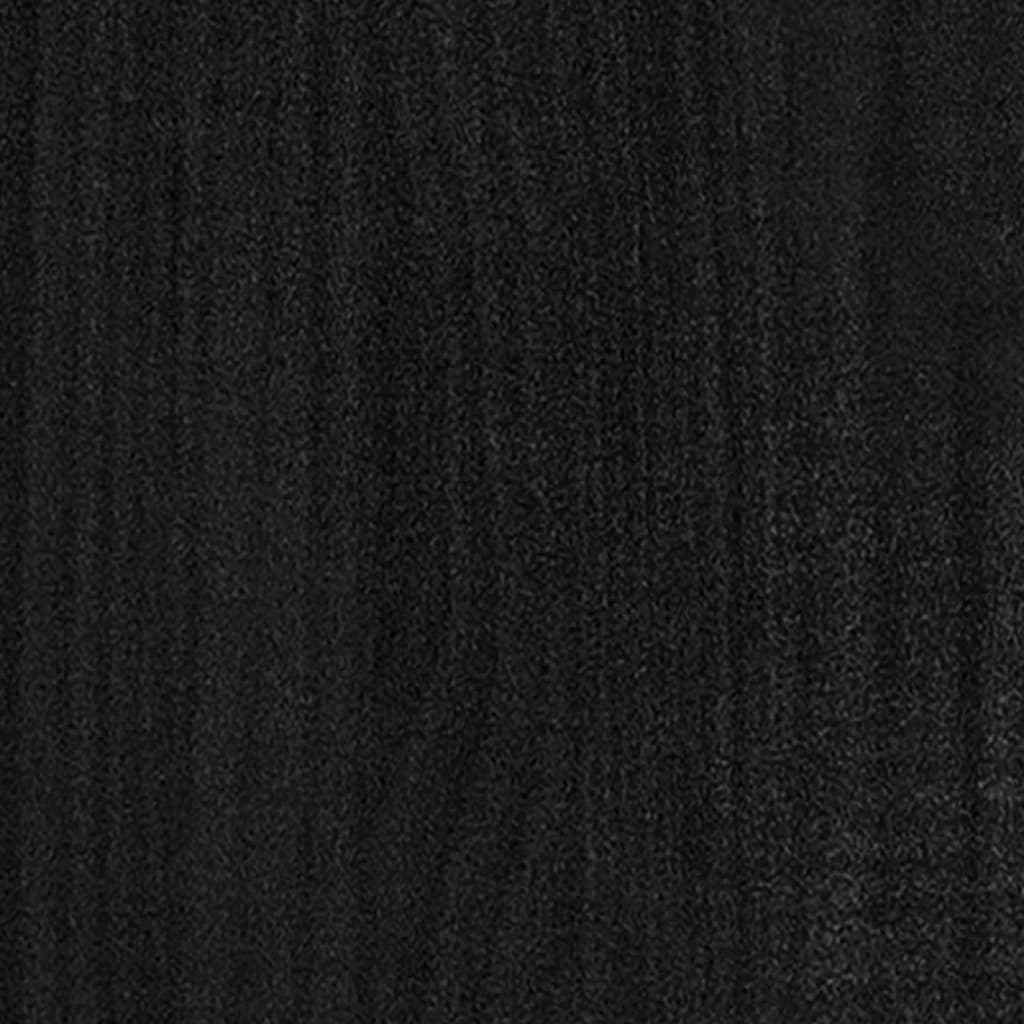 Bokhylle Svart 4 nivåer 80x30x140 cm heltre furu
