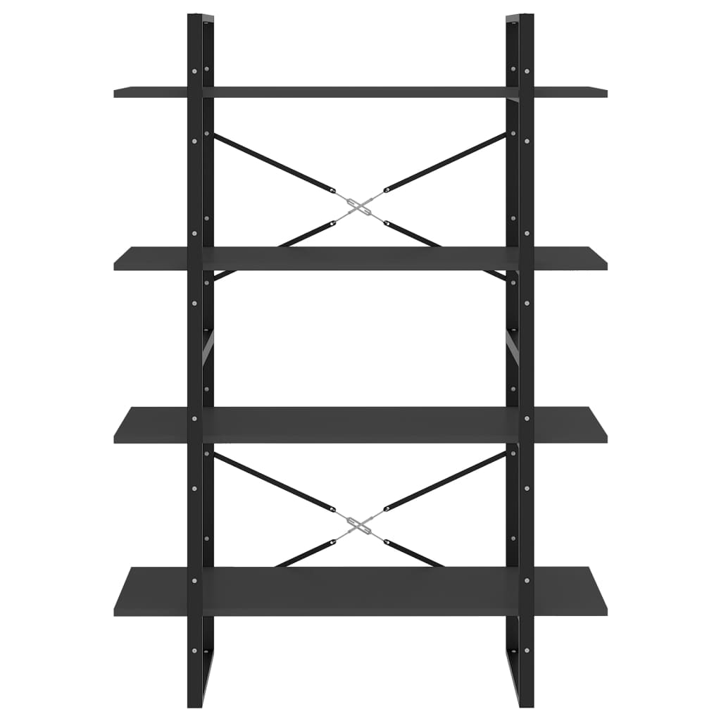 Bokhylle Grå 4 nivåer 100x30x140 cm