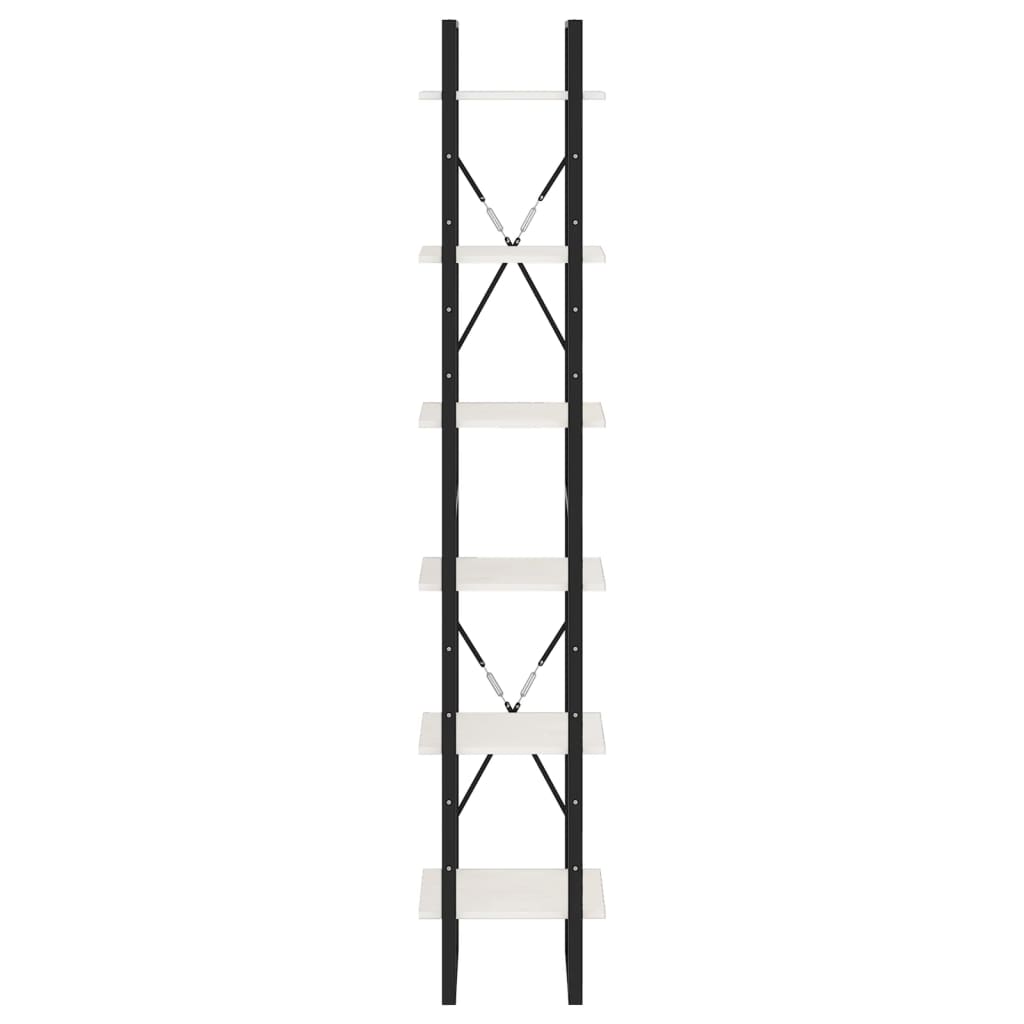 Bokhylle Svart Hvit 40x30x210 cm heltre furu