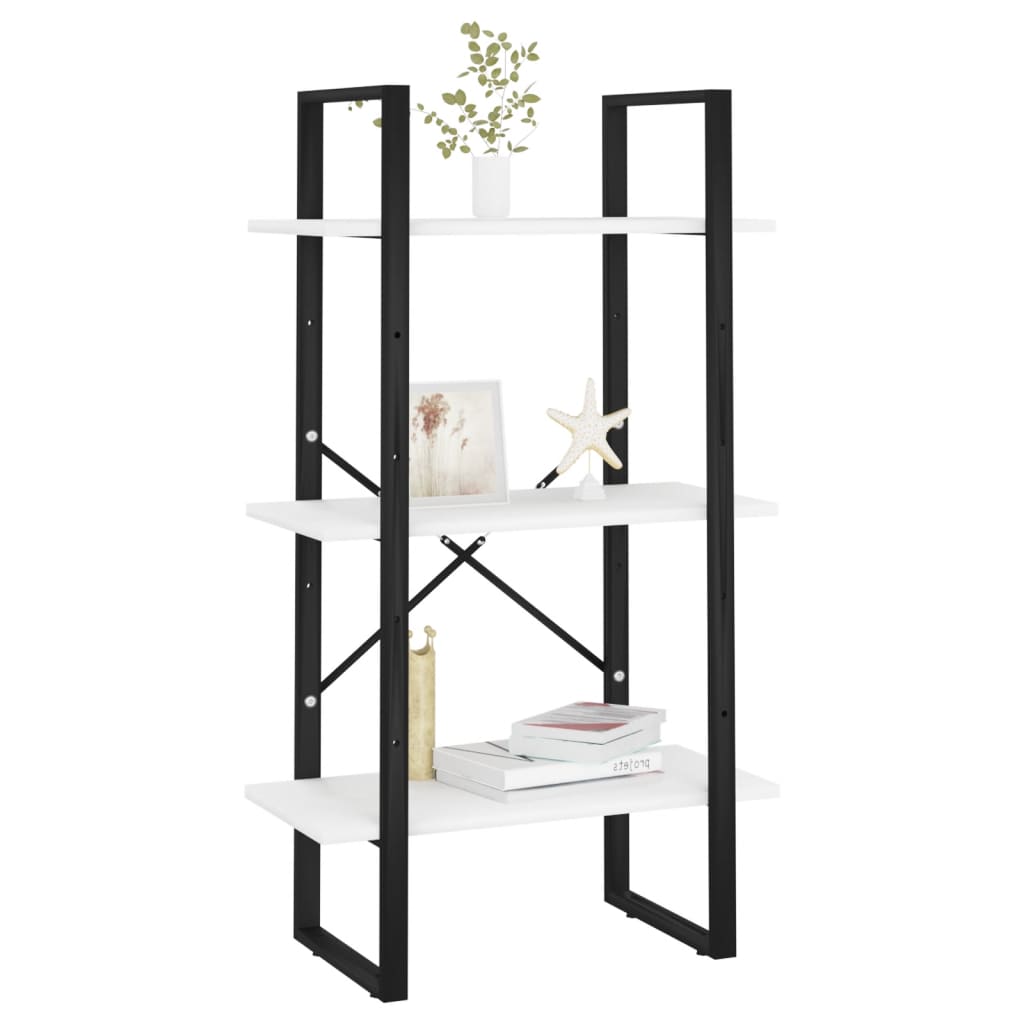 Oppbevaringshylle hvit 60x30x105 cm konstruert tre
