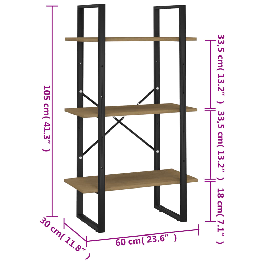 Oppbevaringshylle 60x30x105 cm heltre furu