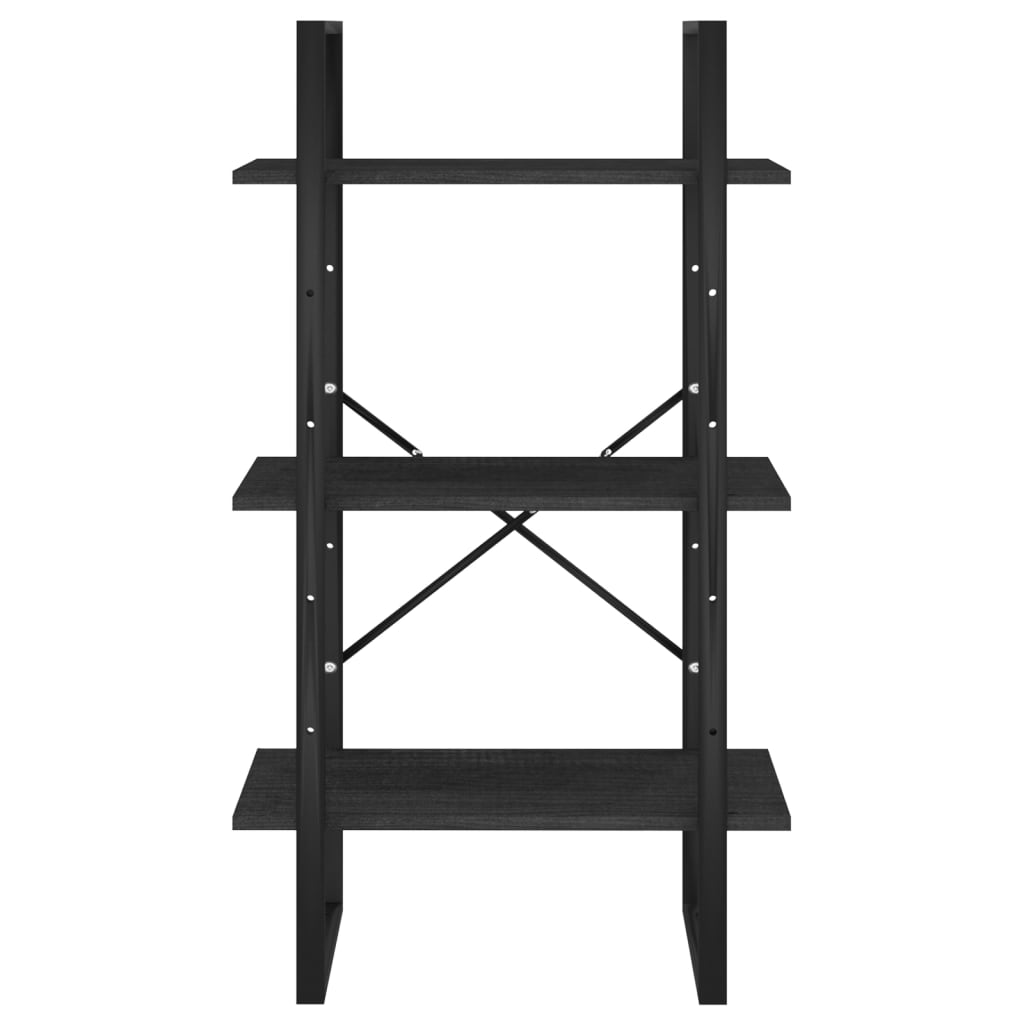 Oppbevaringshylle 60x30x105 cm heltre furu svart