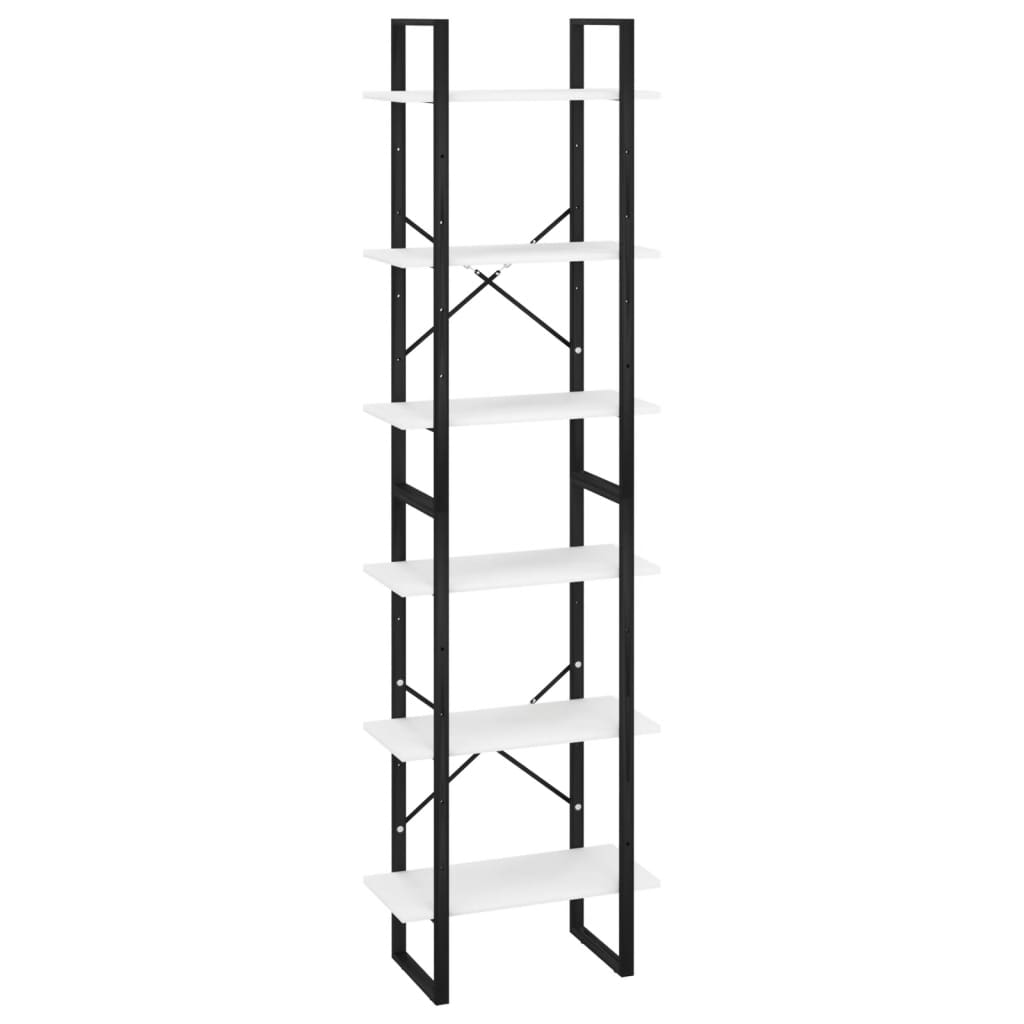 Bokhylle Svart Hvit 60x30x210 cm
