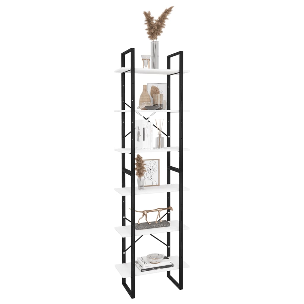 Oppbevaringshylle hvit 60x30x210 cm konstruert tre
