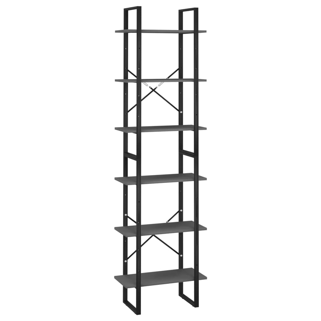 Oppbevaringshylle grå 60x30x210 cm konstruert tre