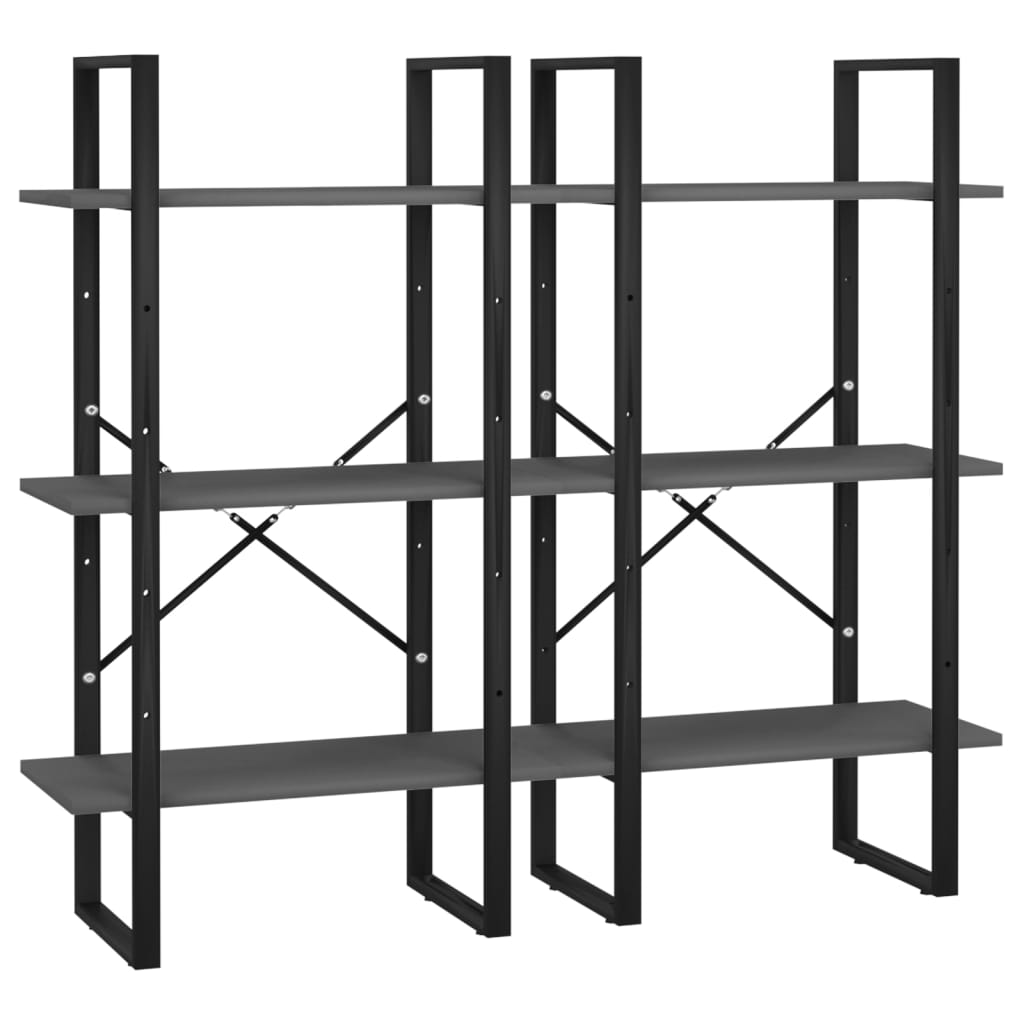 Oppbevaringshylle grå 60x30x210 cm konstruert tre