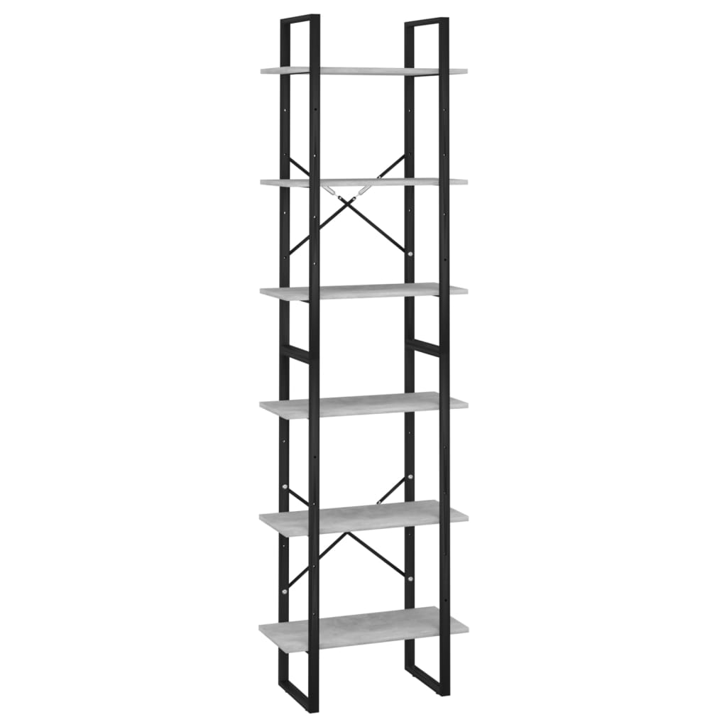 Oppbevaringshylle betonggrå 60x30x210 cm konstruert tre