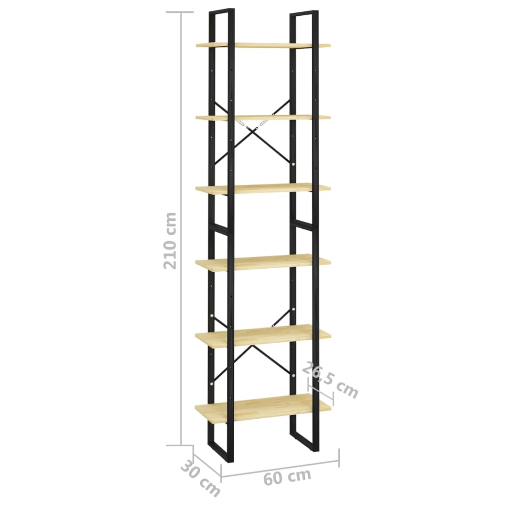 Oppbevaringshylle 60x30x210 cm heltre furu