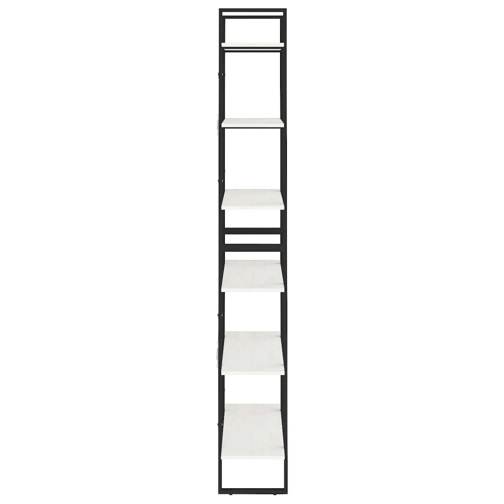 Bokhylle Svart Hvit 80x30x210 cm heltre furu