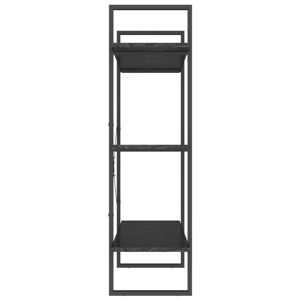 Bokhylle Svart 3 nivåer 100x30x105 cm heltre furu