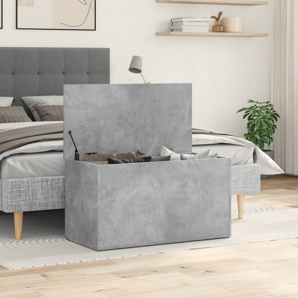 Oppbevaringskiste Betonggrå 84x42x46 cm