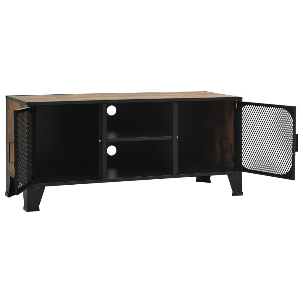 TV-Møbel Brun TV-benk rustikk 105x36x47cm metall og