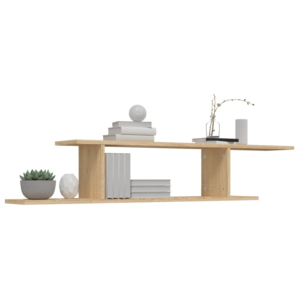 Veggmontert TV-hylle sonoma eik 125x18x23 cm konstruert tre