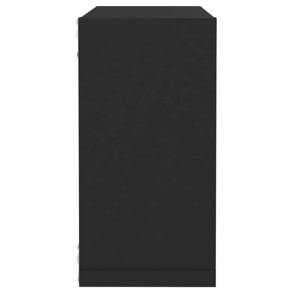 Vegghylle Svart kubeformet 6 stk 30x15x30 cm
