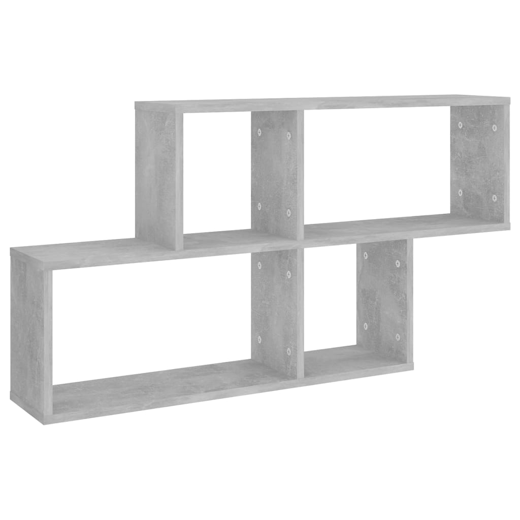 Vegghylle betonggrå 100x18x53 cm konstruert tre
