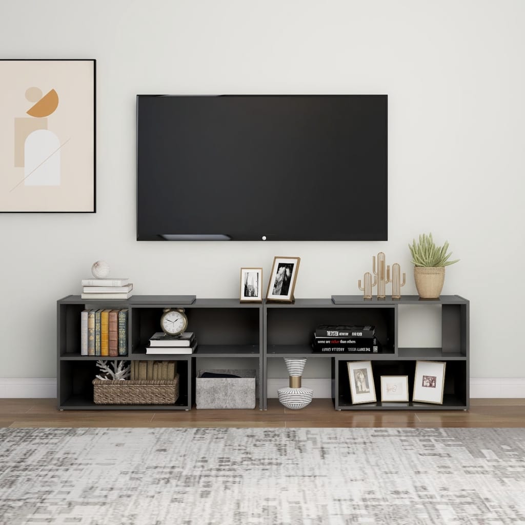 TV-Møbel Høyglans Grå Tv-benk 149x30x52 cm