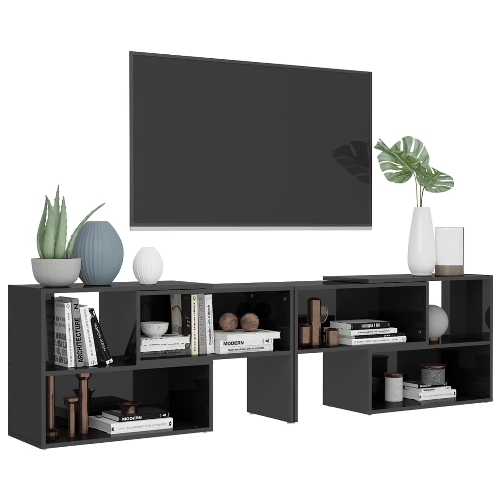 TV-Møbel Høyglans Grå Tv-benk 149x30x52 cm