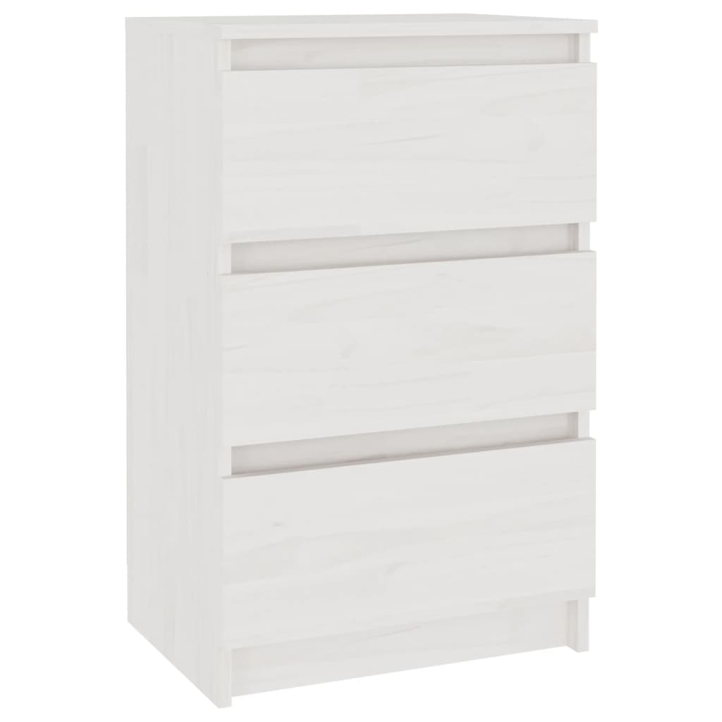 Nattbord Sengbord Hvit 40x29,5x64 cm heltre furu